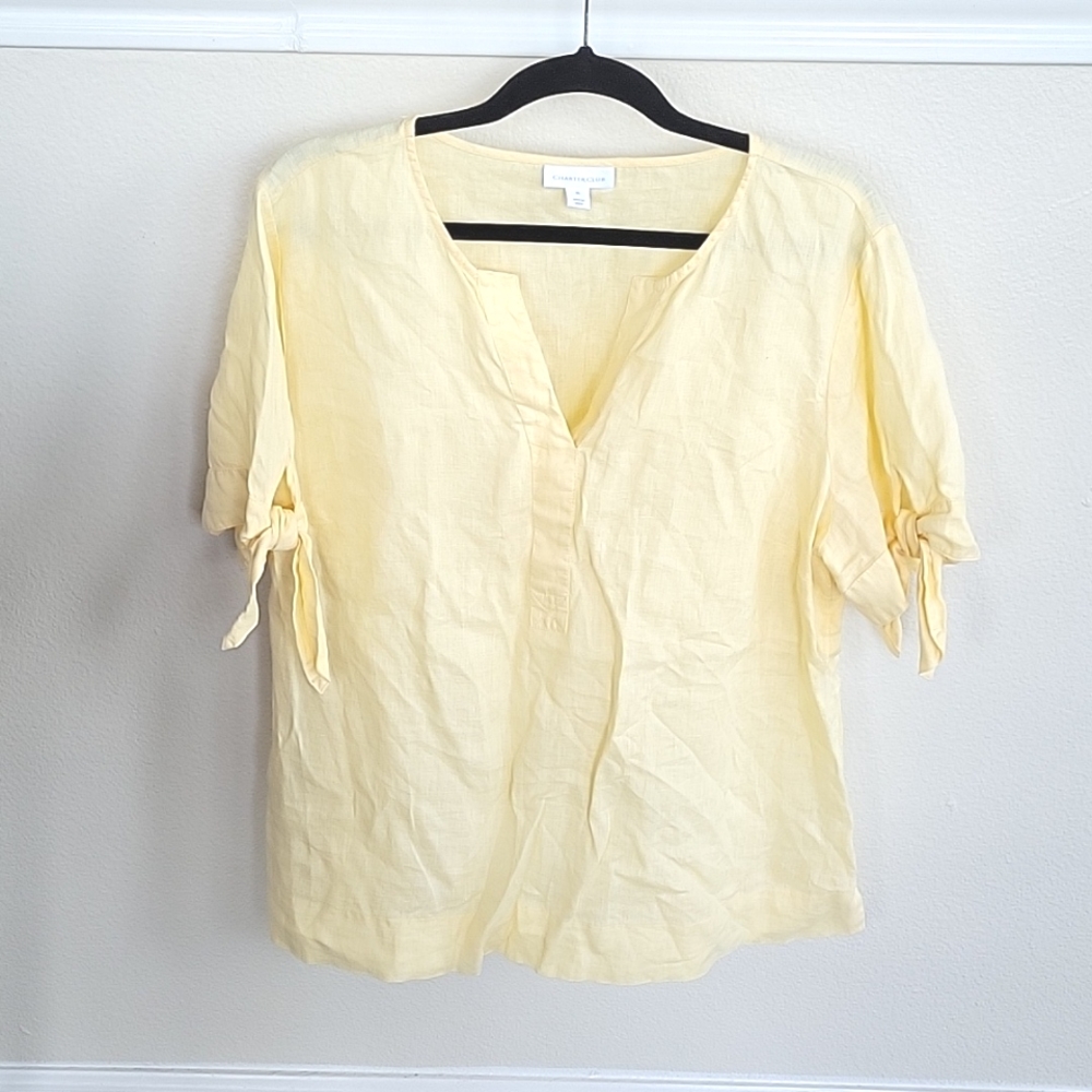 Yellow Linen Top